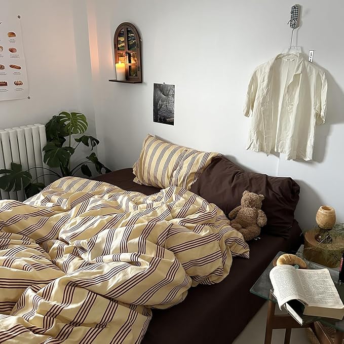 mixinni Retro Striped Duvet Cover Set King - Image 4