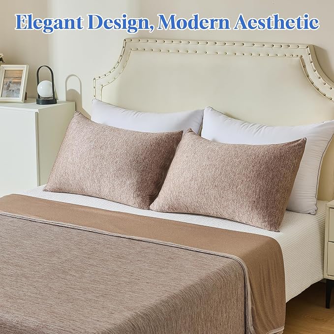 CHOSHOME Cooling Pillow Cases Zipper Pillow Covers Q-Max > 0.45 Zippered - Image 7
