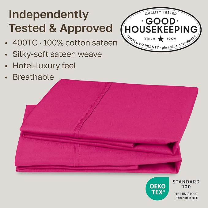 California Design Den Standard/Queen Size Pillow Cases Set of 2-400 Thread - Image 2