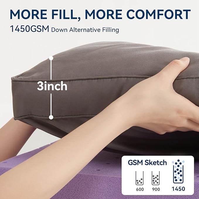 BDEUS Dual Layer 5 Inch Memory Foam Mattress Topper Twin XL Size - Image 4