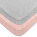 Pack and Play Sheets 2 Pack, 100% Cotton Flannel, Fitted Portable Mini Crib by Moonsea