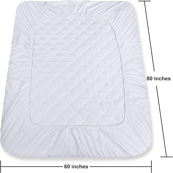 Utopia Bedding Quilted Fitted Mattress Pad, Queen Size, Elastic Fitted Mattress - Image 4