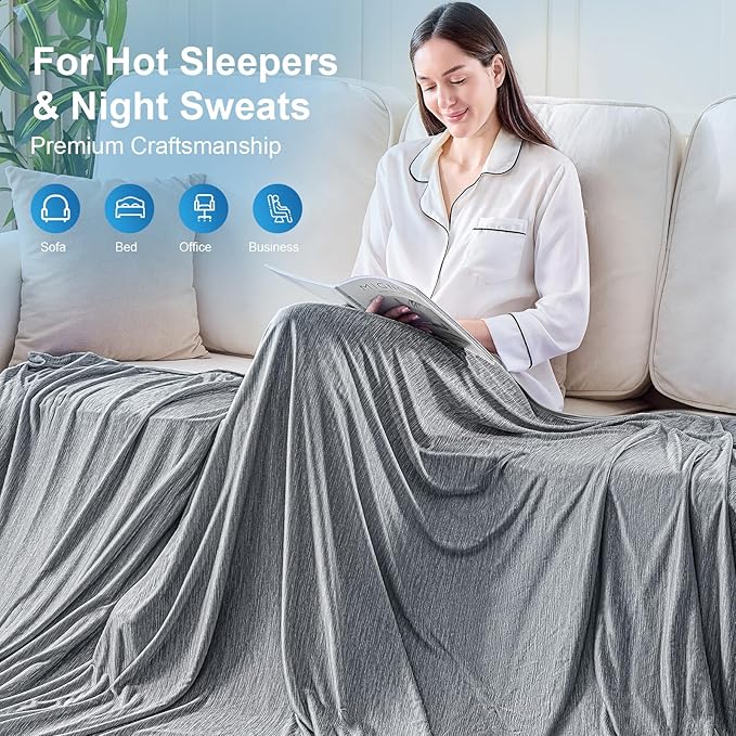 KMUSET Cooling Blanket Twin XL, Double Sided Summer Cooling Blankets - Image 8