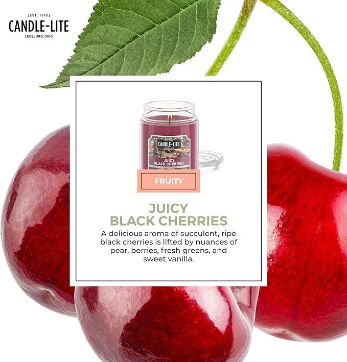 Candle-lite Scented Candles, Juicy Black Cherries, 18 oz Jar, Proudly Poured in - Image 5