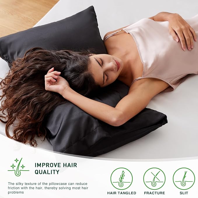 Love's cabin Satin Pillowcase Set of 2 Queen Size 20x30, Cooling Pillow Covers - Image 4