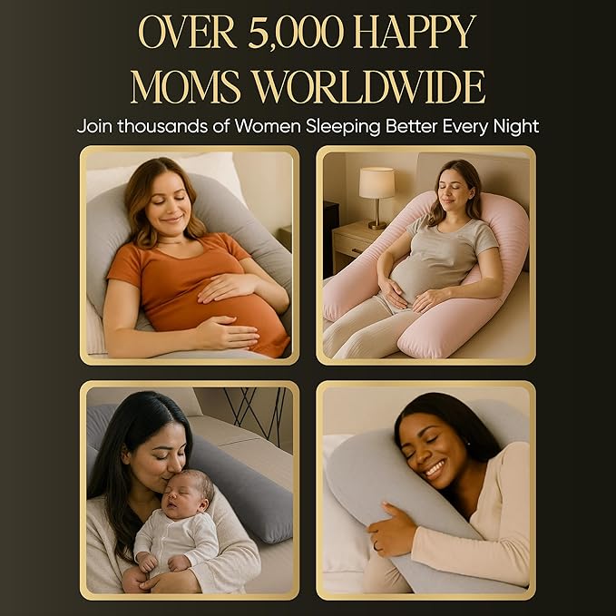 U-Shaped Pregnancy Pillow – 100% Cotton Cover, Full Body Maternity Support - Image 6