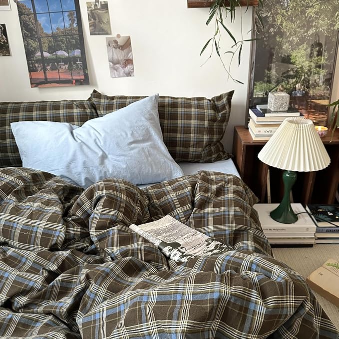 mixinni Vintage Buffalo Plaid Duvet Cover Set Full Size - Image 6