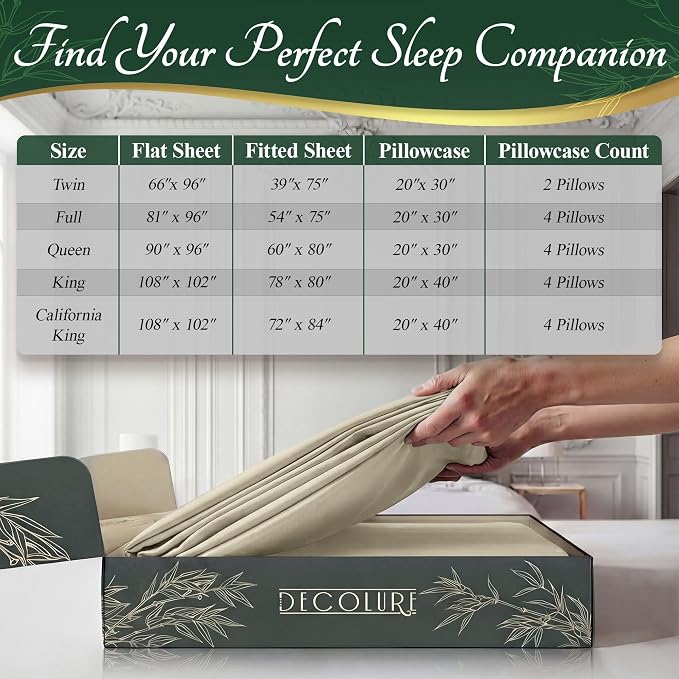 DECOLURE 100% Viscose Derived from Bamboo Sheets King Size - Image 8