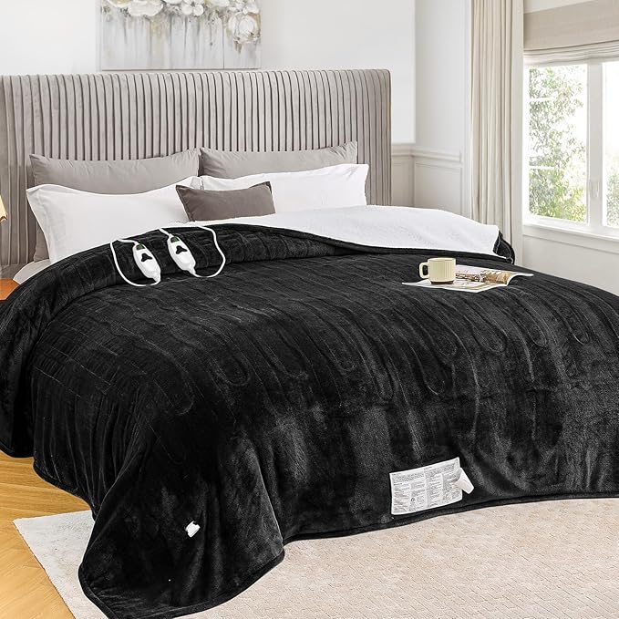 greenoak Heated Blanket Electric Queen Size 84"X90" Dual Control, Heating by Greenoak