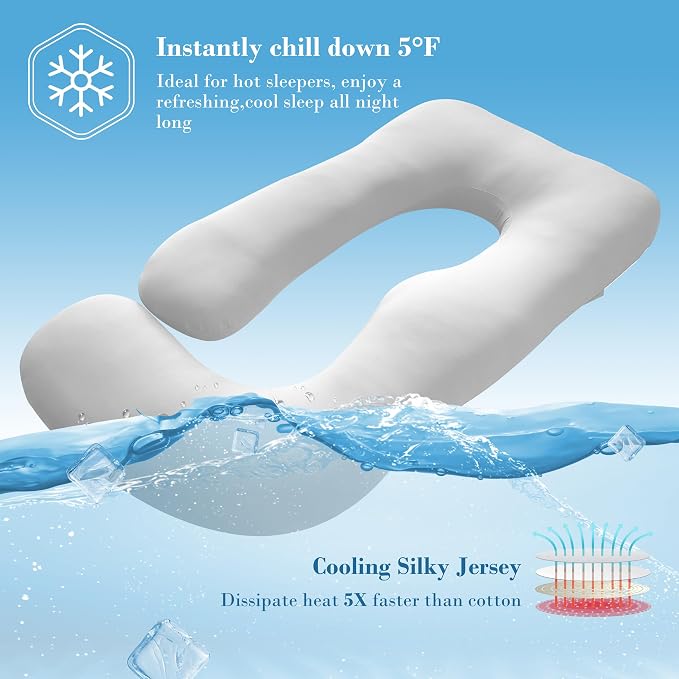 Cute Castle Cooling Cover Pregnancy Pillows, Soft U-Shape Maternity Pillow - Image 3