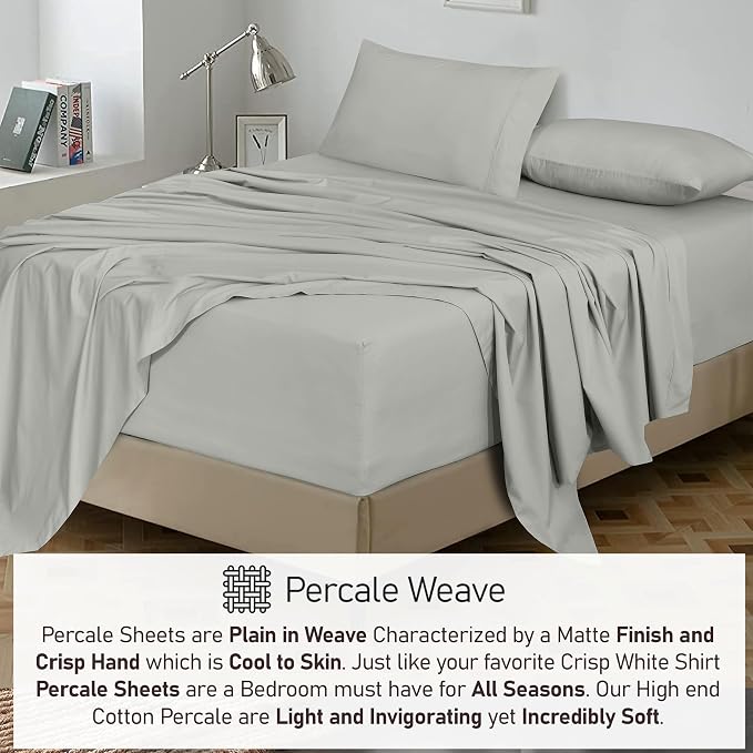 RUVANTI 100% Cotton Sheets – King Size Percale Bedding, Cooling & Breathable - Image 6