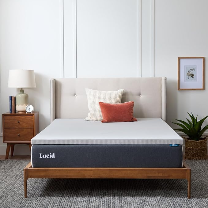 Lucid 2 Inch Bamboo Charcoal Infused Memory Foam Mattress Topper by Lucid