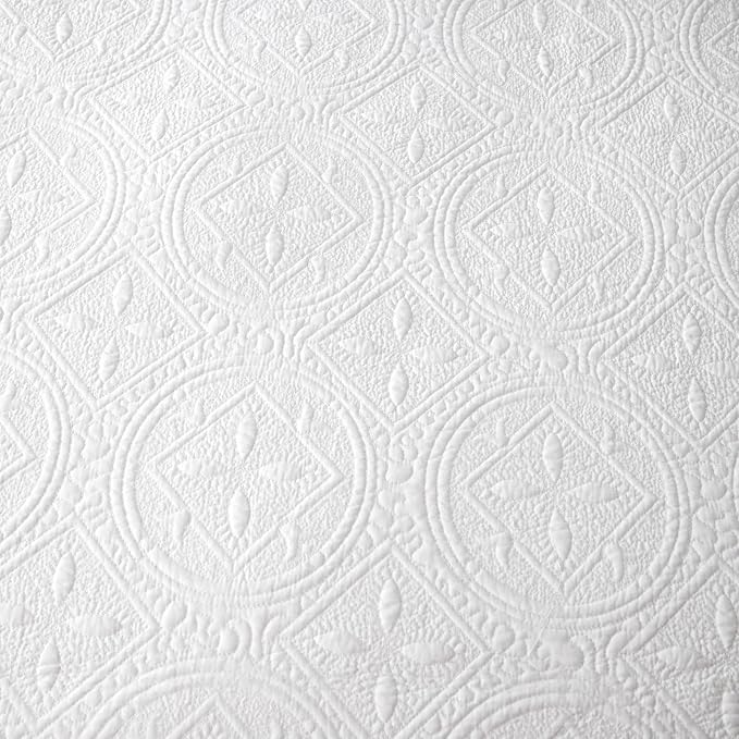 ROOMLIFE Quilt Set King Size 3D Floral Embroidery Pattern 3-Piece Cotton - Image 3
