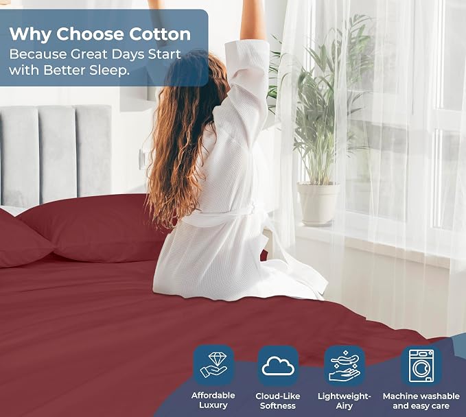 Royale Linens 100% Organic Cotton Full Flat Sheet Only - Image 7