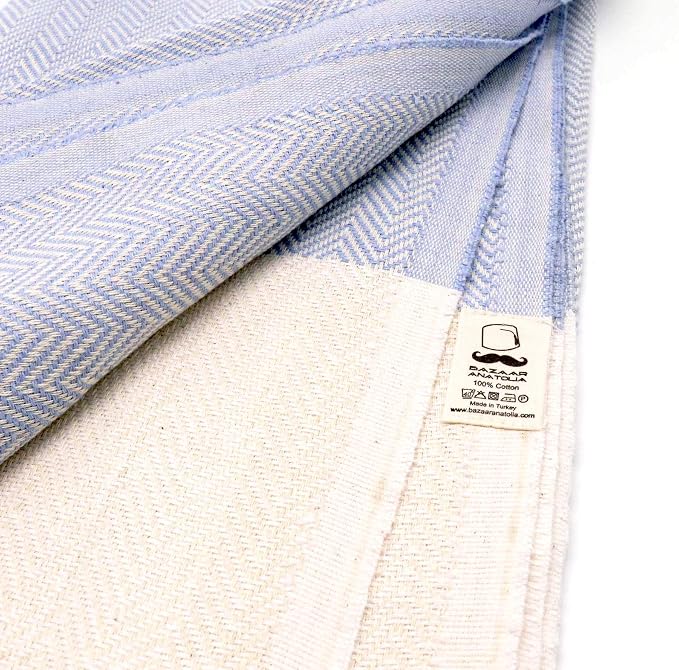 Bazaar Anatolia Turkish Beach Towel 100% Cotton Bath Towels 71x39 Quick Dry - Image 7