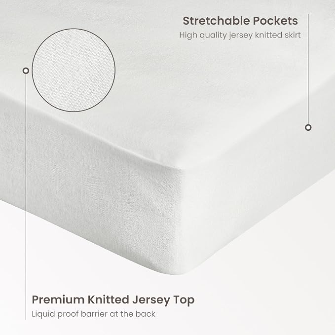Bioweaves Organic Cotton Jersey Waterproof Mattress Protector King | 76" x 80" - Image 3