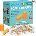 TICONN 100 Pairs Foam Ear Plugs, Individually Wrapped 32dB NRR Noise Reduction by TICONN