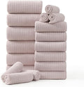 18 Piece Family Bath Towel Set Include 6 Bath Towels, 6 Hand Towels and 6 by Hailea