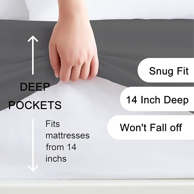 Hotella 100% Microfiber Ultra Soft 78"x80" King Size Fitted Sheet Only - Image 2