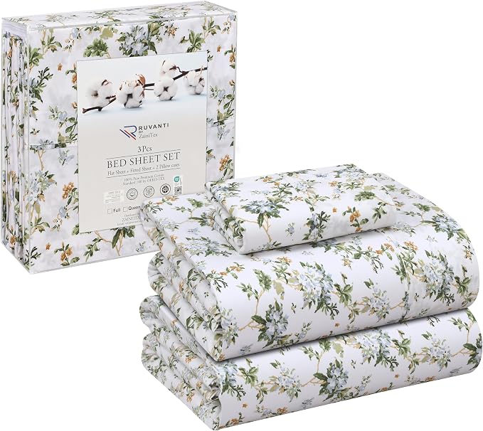 RUVANTI 100% Cotton Sheets – Twin Size Percale Bedding, Cooling & Breathable - Image 8