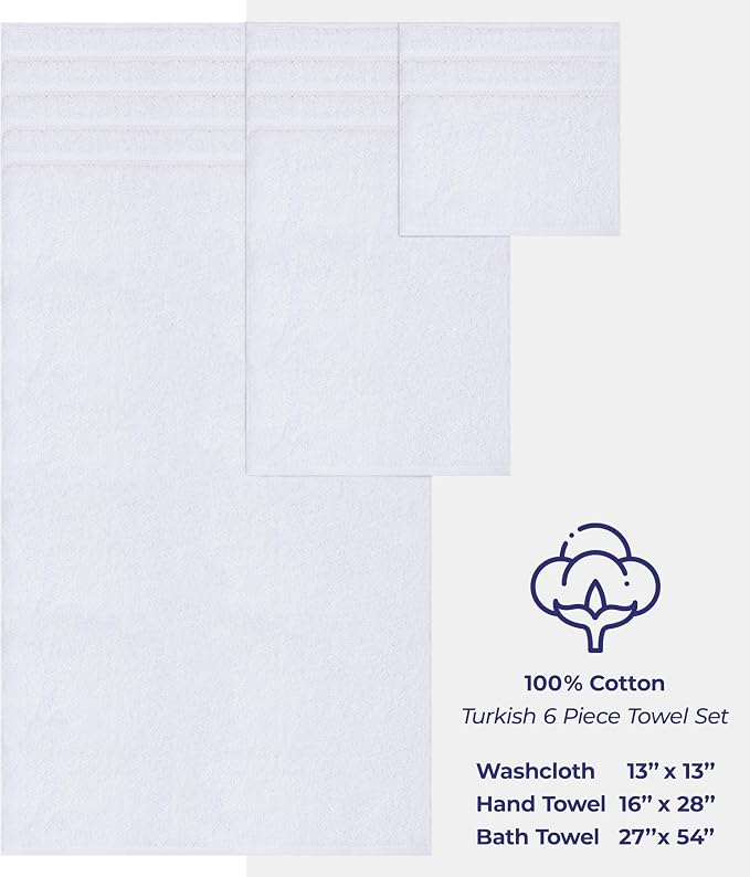 American Soft Linen Luxury 6 Piece Towel Set, 2 Bath Towels 2 Hand Towel 2 - Image 4