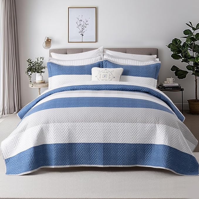 GOONE XL Queen Quilt Set 90"x96", Lightweight Spring & Summer Quilt Set - Image 9