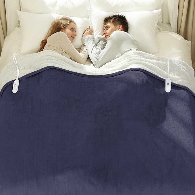 Heated Blanket Queen Size 84" x 90" by Vellubam