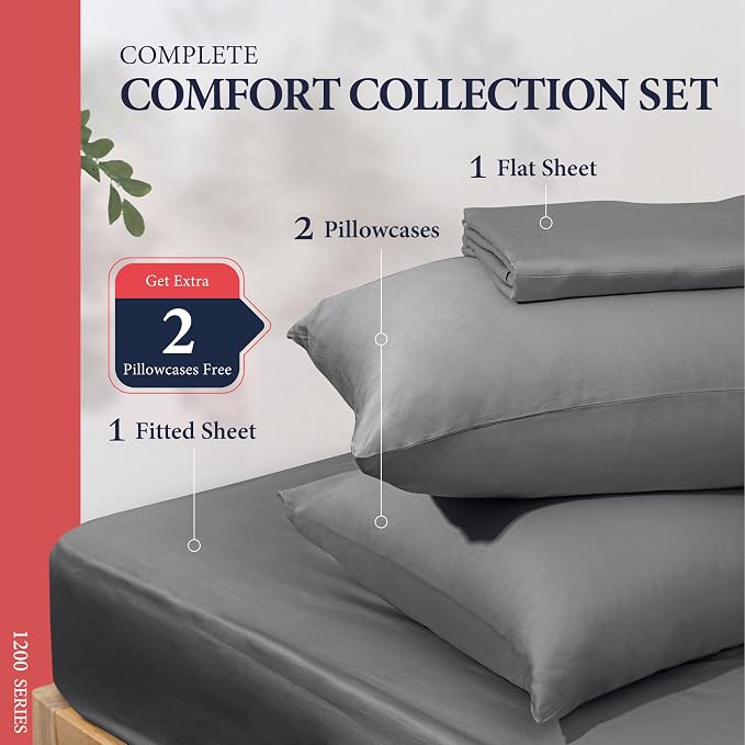 100% Egyptian Cotton King Size Sheets Set - Image 3