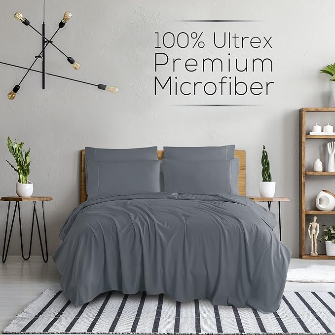 Mueller Luxury 6 PC Full Size Bed Sheets, Super Soft 1800, Deep Pocket up to - Image 2