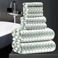 8 Piece Bathroom Towel Set Green |2 Oversized Large Bath Towels Sheet, 2 Hand by MAGGEA