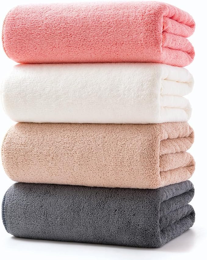 Lumimi Towels 4 Piece Soft Microfiber Bath Towel Set Salon Gym Yoga Travel by Lumimi