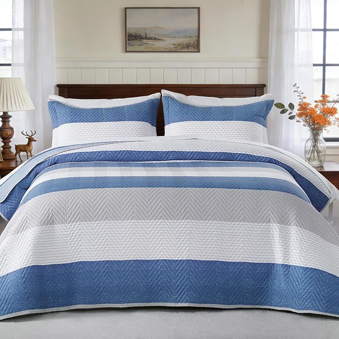 GOONE XL Queen Quilt Set 90"x96", Lightweight Spring & Summer Quilt Set by GOONE
