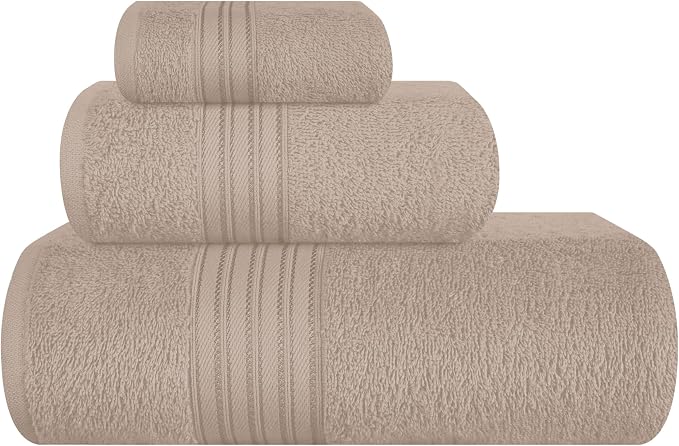 BOUTIQUO Ultra Soft 3 Pack Cotton Towel Set, Contains a Bath Towels 28x55 inch by BOUTIQUO