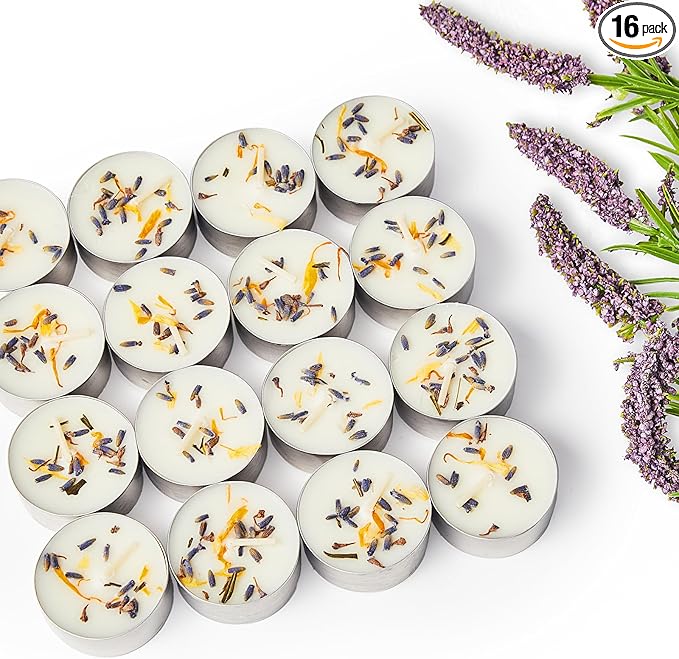 16 Pack Laven​der Tealight Candles by Ashlux