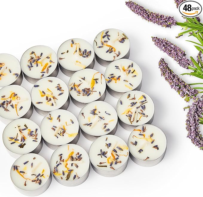 48 Pack Lavender Scented Tealight Candles by Ashlux