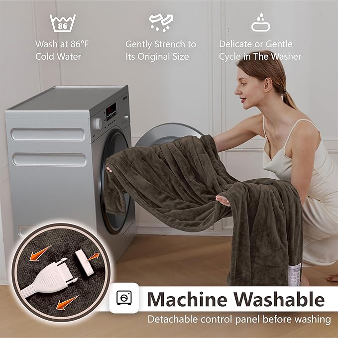 Wapaneus Heated Blanket Electric Queen Size 84"x90"-Dual Control - Image 4