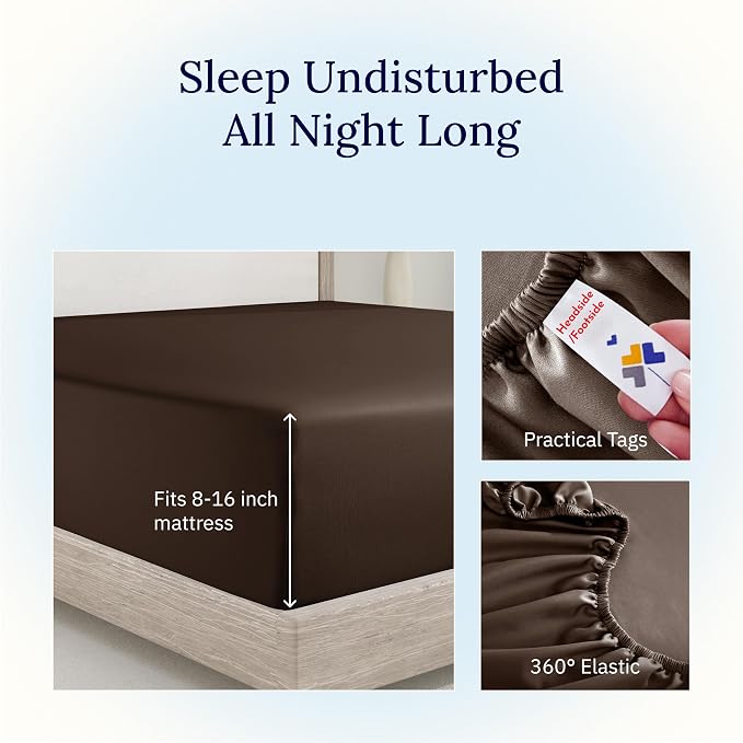 California Design Den 100% Cotton Fitted Sheet Full Only, 400 Thread Count - Image 7