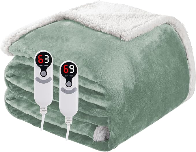 Electric Heated Blanket Queen Size 84"x90", Soft Flannel by Soypipo