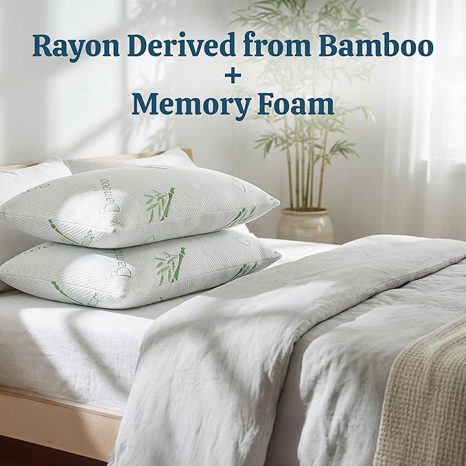 OMEO 2 Pack King Size Rayon Derived from Bamboo Pillow - Image 5