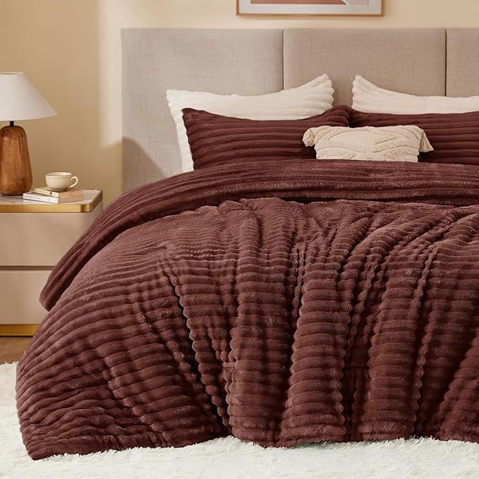 BEDELITE Fleece Twin Comforter Set -Super Soft & Warm Fluffy Hot Chotolate by BEDELITE