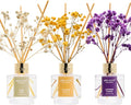 Airkeep Reed Diffuser Set of 3, Clean Linen Cashmere Vanilla Lavender Garden by Airkeep