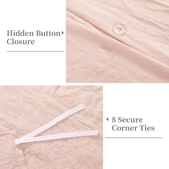 Pink Ruffle Duvet Cover Queen Size, 90x90 in - Image 4