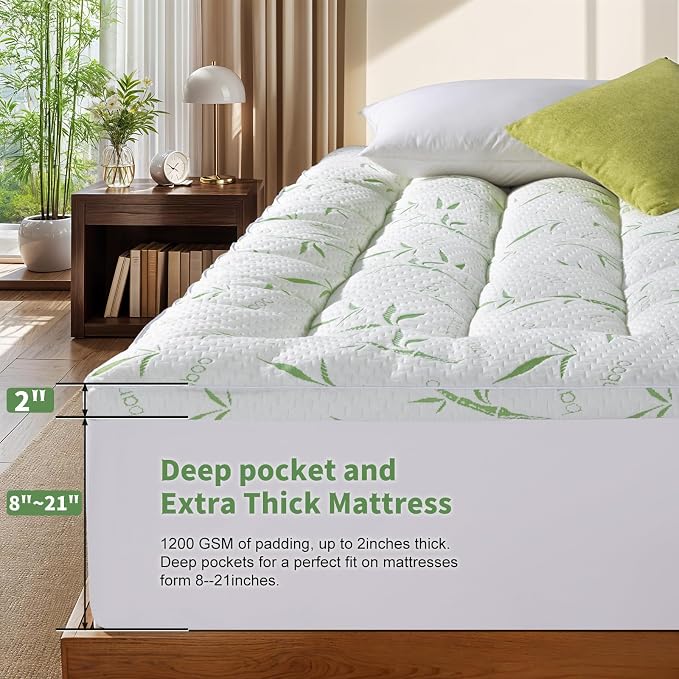 3 Inch Mattress Topper Queen Size, 1500GSM Down Alternative Fill, Cooling Extra - Image 7