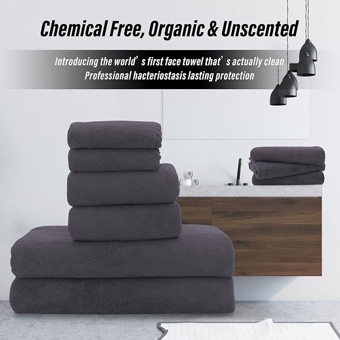 MOONQUEEN Ultra Soft Towel Set-Quick Drying-2 Bath Towels 2 Hand Towels 2 - Image 4