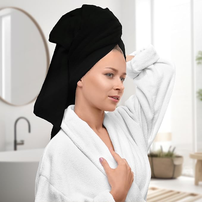 Avalon Towels Luxury 8 Piece Black Towels Set, 2 Bath Towels, 2 Hand Towels and - Image 2