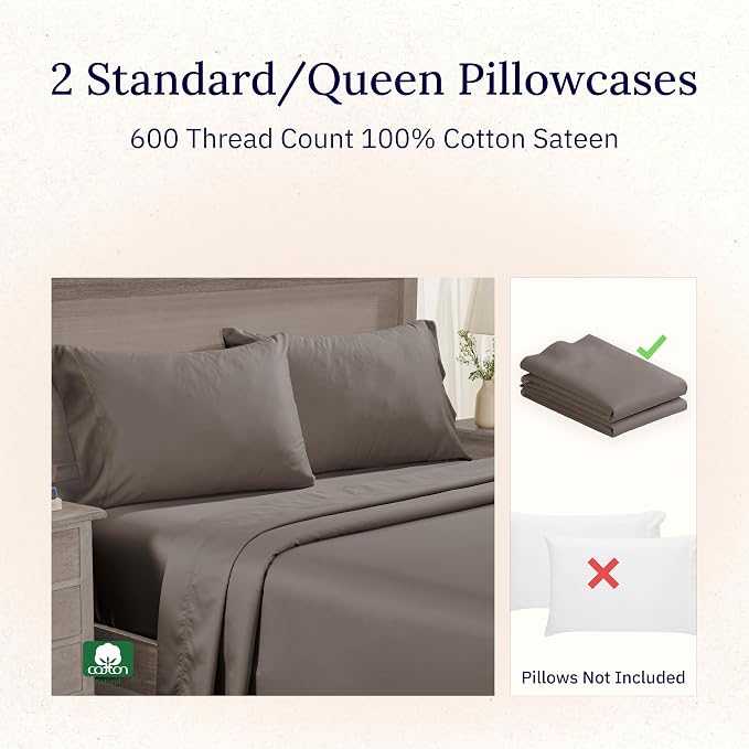 California Design Den Luxuriously Soft Premium 600 Thread Count, 100% Cotton - Image 4