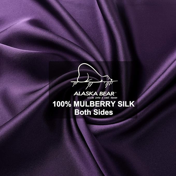 ALASKA BEAR Silk Pillowcase for Hair and Skin, Zipper Closure - Image 4