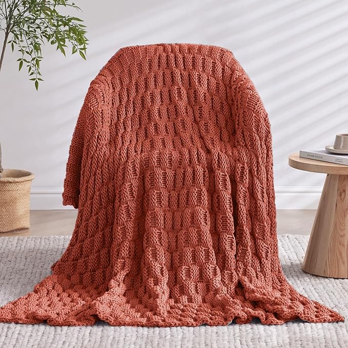 Knitted Weighted Blanket Adult, No Beads Heavy Blanket 60” x 80'' 15lbs - Image 9