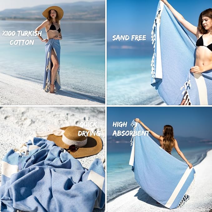 Turkish Beach Towel Oversized Clearance XL 40x71- Sand Free - Image 2