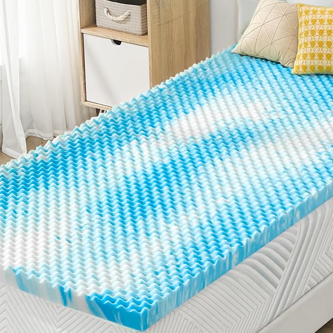 SINWEEK 3 Inch Egg Crate Memory Foam Mattress Topper Twin XL, Twin Extra Long by SINWEEK